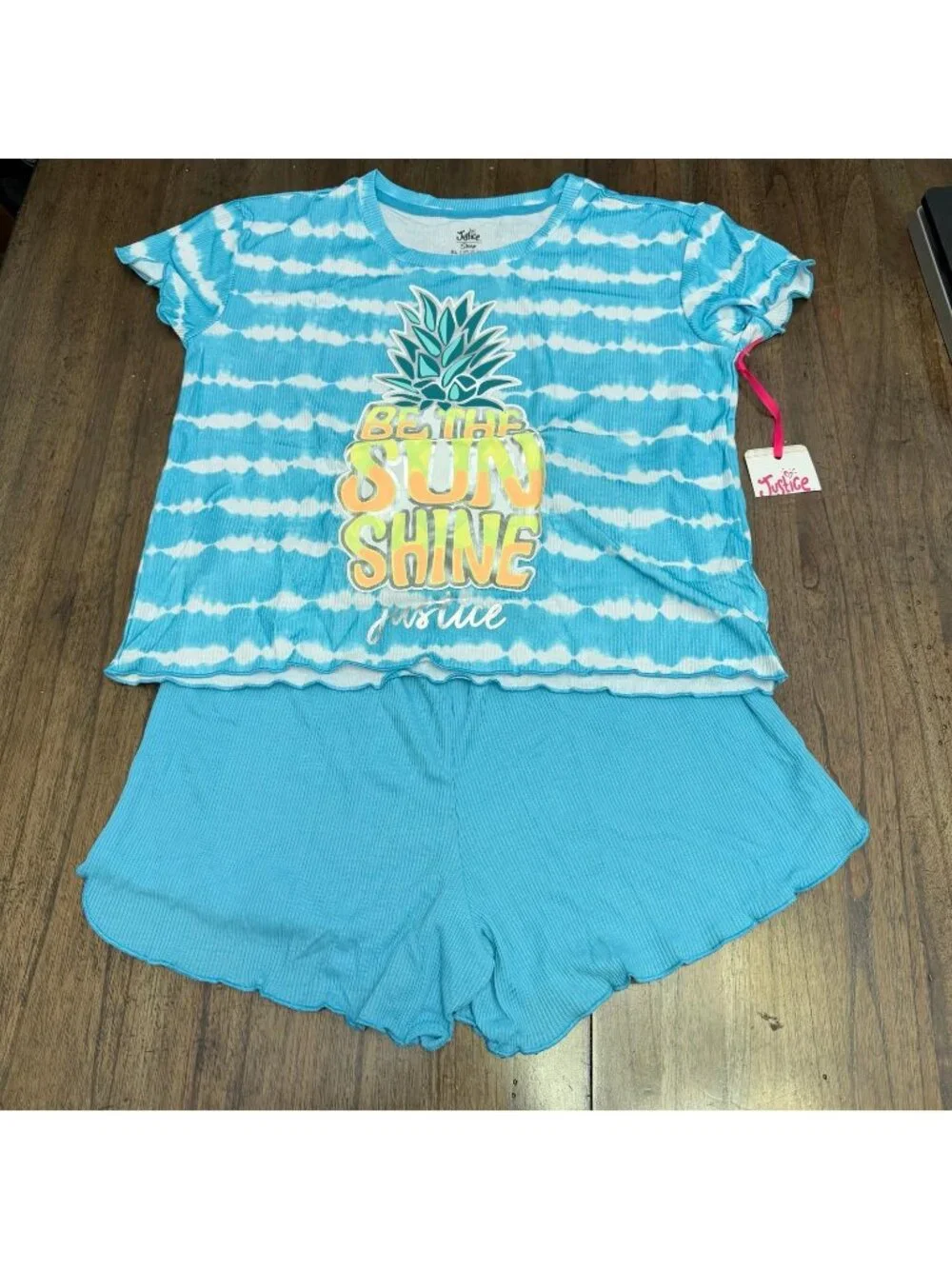 Justice Shorts Pajama Set 2 Piece Size XL